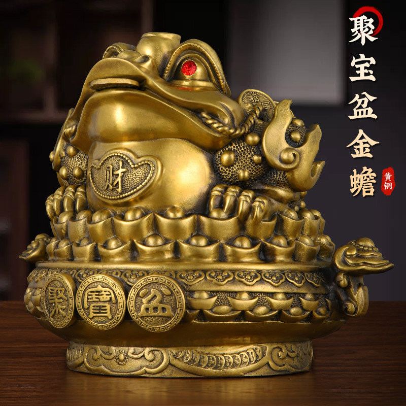 聚宝盆黄铜三足金蟾开业金蝉金属工艺品大号蟾蜍家居办公摆件,家居饰品,国学摆件,淘宝优惠券,粉丝福利购,淘宝优惠卷
