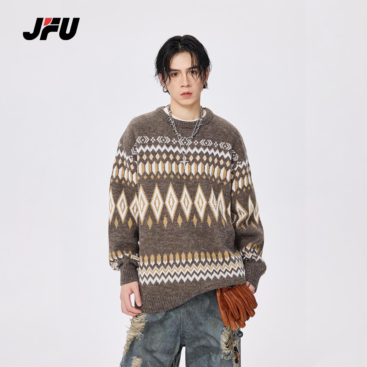 毛衣保暖针织衫JFU新款圆领