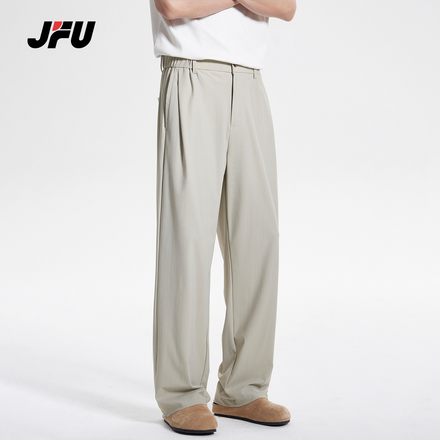 JFU潮牌复古男士阔腿西装裤