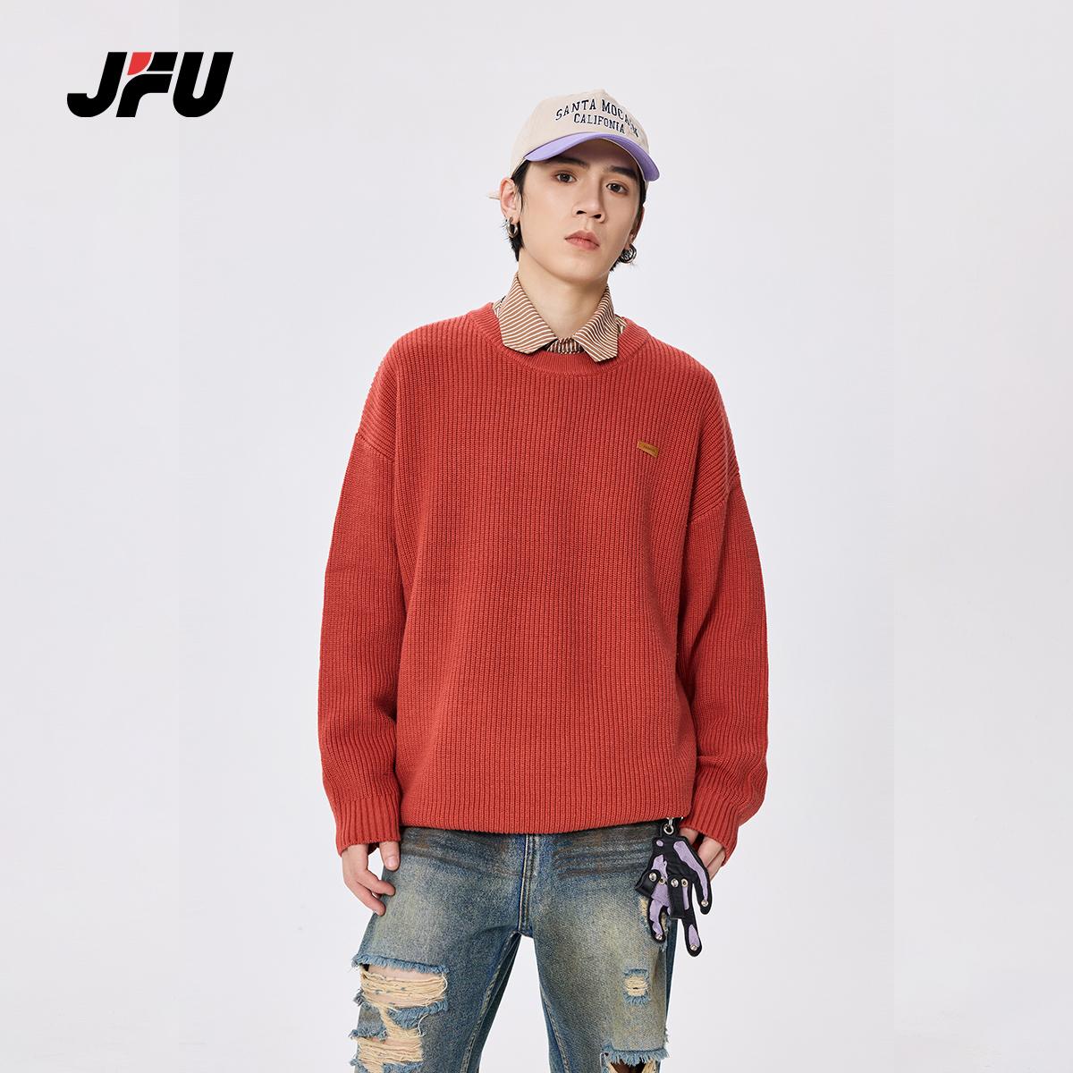 针织衫慵懒风秋冬毛衣J.F.U圆领