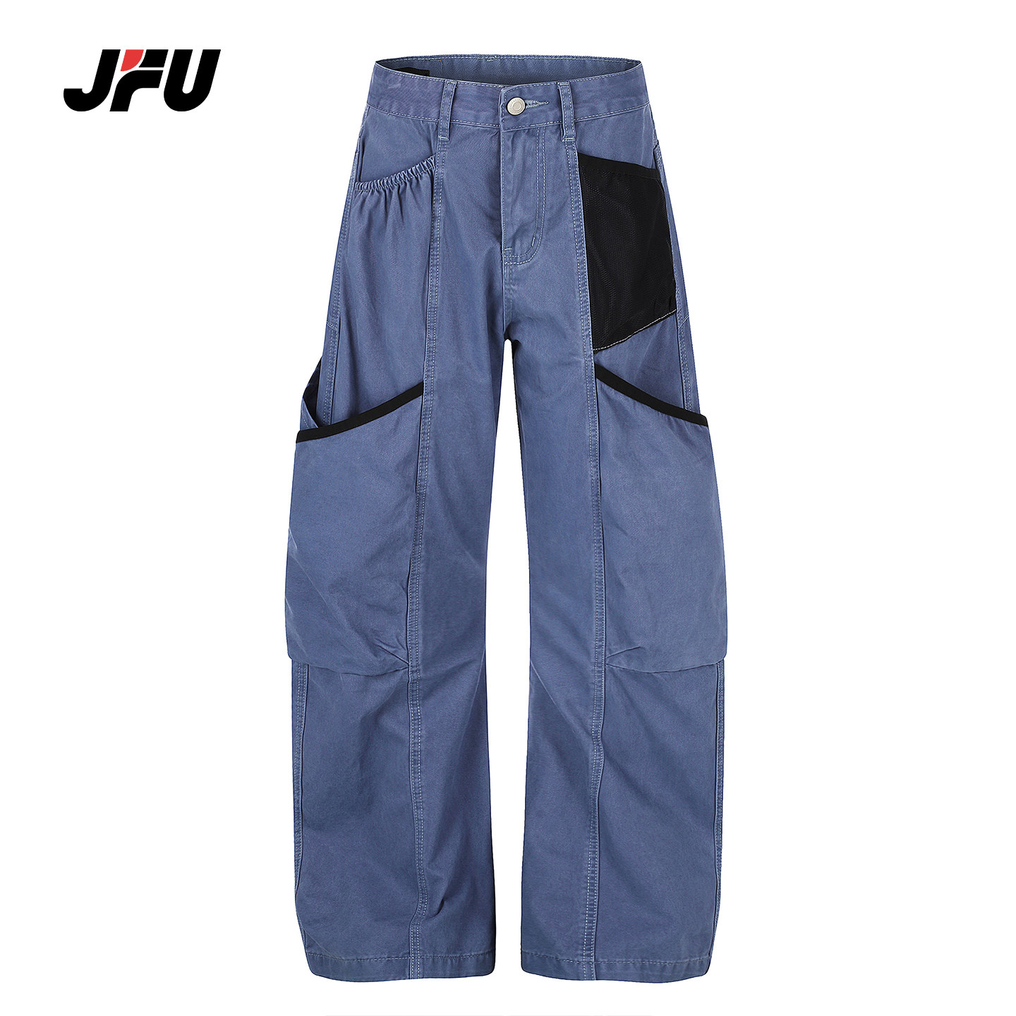 JFU潮牌复古多口袋工装裤男图片