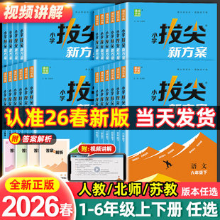 2026春新版小学拔尖新方案一二三四五六年级上下册语文数学英语人教版北师版教材同步尖子生高分一课一练视频课程讲解练习册