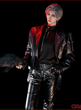 cosonsen恋与深空cos服秦彻异界来客 乌鸦哥皮衣cosplay服装