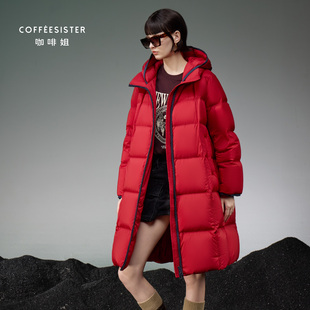 长款A型连帽撞色羽绒服ECAJD1689