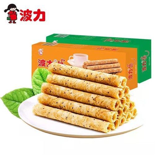 波力卷54g鸡蛋味海苔卷休闲蛋卷盒装零食糕点点心包邮