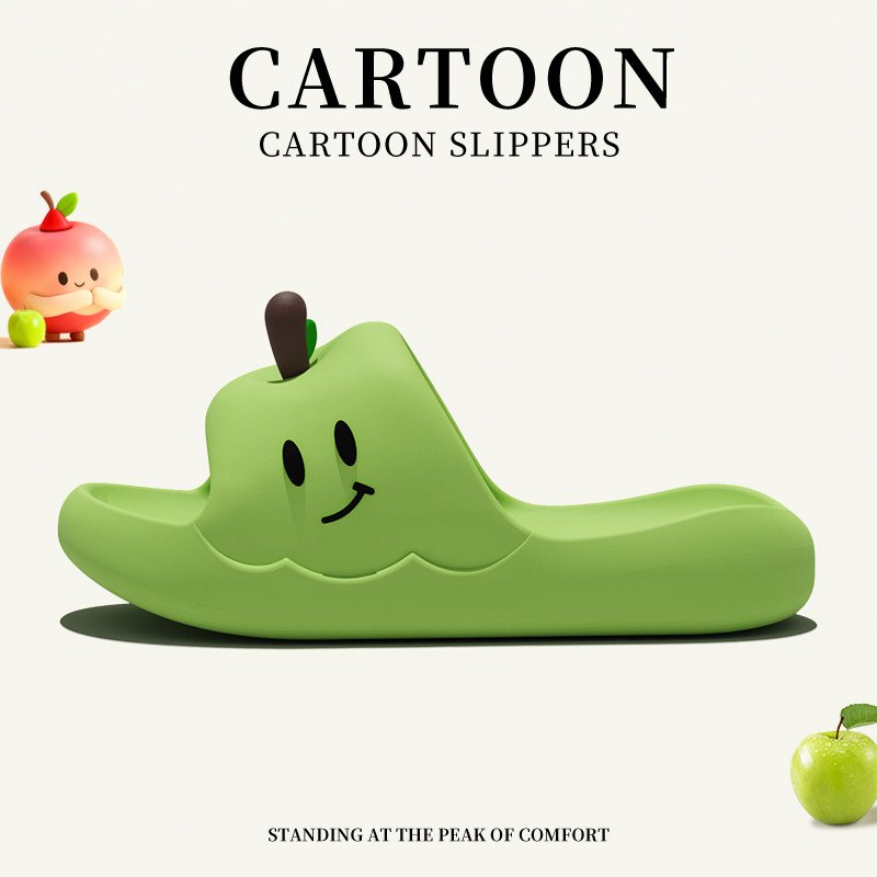 可爱苹果凉拖鞋女2025新款居家室内浴室洗澡防滑厚底静音软底拖鞋,女鞋,一字拖,淘宝优惠券,粉丝福利购,淘宝优惠卷