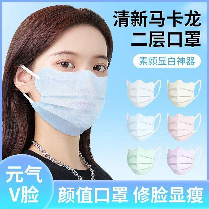 夏季蝴蝶一次性成人口罩二层薄款防晒高颜值护眼角女士口罩独立装