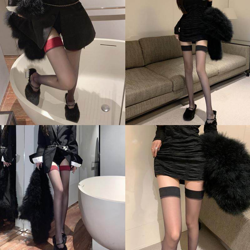 硅胶防滑红边黑丝纯欲丝袜过膝情调蕾丝女性感诱惑大腿袜高筒薄款,女士内衣/男士内衣/家居服,连裤袜/打底袜,淘宝优惠券,粉丝福利购,淘宝优惠卷