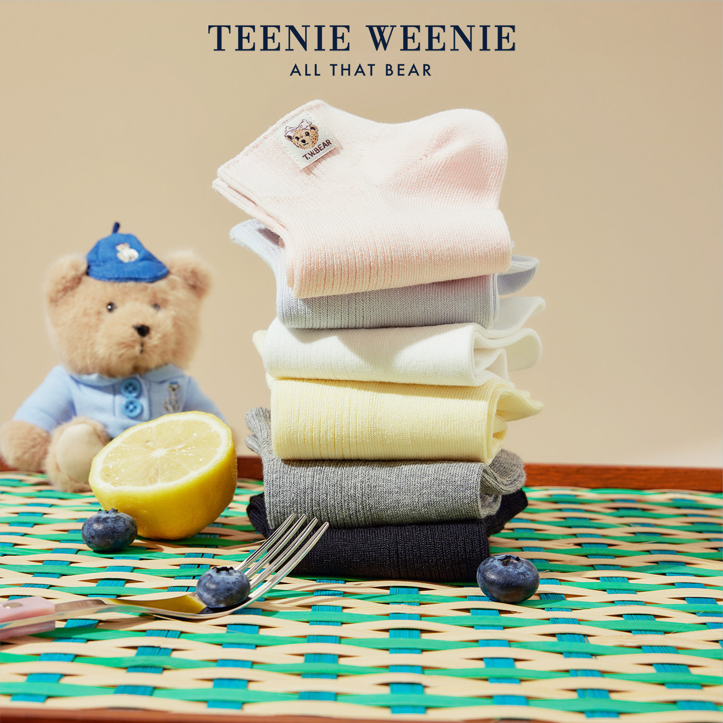 TeenieWeenie小熊袜子女款短袜透气抗菌防滑不掉跟夏薄款