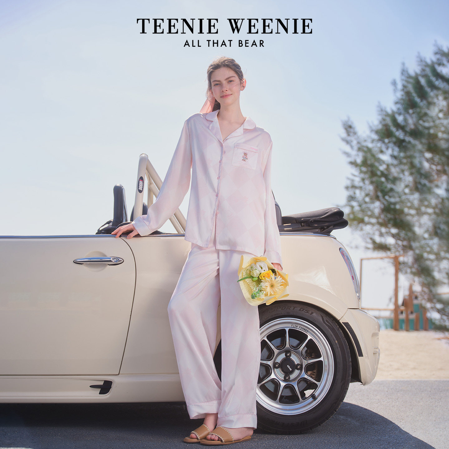 TeenieWeenie小熊凉感冰丝睡衣女款2026新款夏季可外