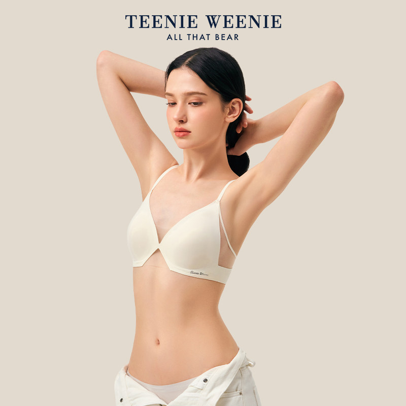 TeenieWeenie小熊女士内衣网纱透气无痕粉底液可拆卸式肩