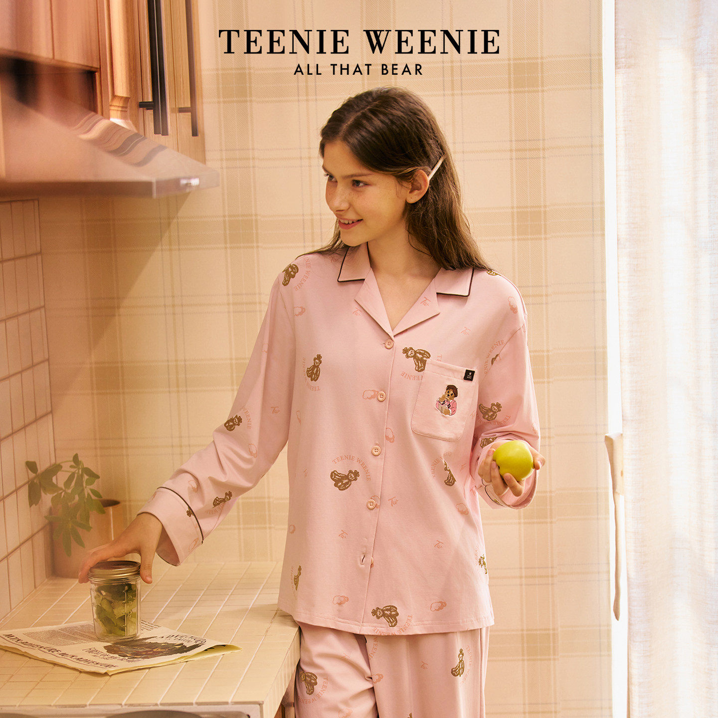 TeenieWeenie小熊纯棉睡衣女士2025新款印花宽松长袖家居服套装女,女士内衣/男士内衣/家居服,睡衣/家居服套装,淘宝优惠券,粉丝福利购,淘宝优惠卷