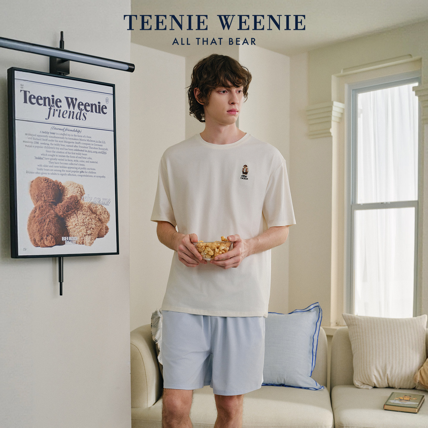 TeenieWeenie小熊睡衣男款A类莫代尔棉夏季清凉速干短袖
