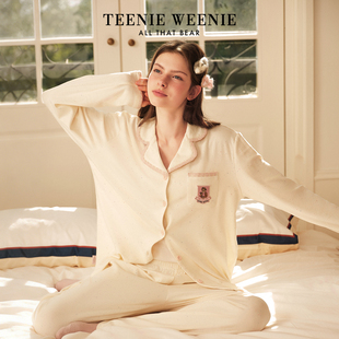 家居服套装 TeenieWeenie小熊女士睡衣2026新款 亲肤柔软休闲长袖