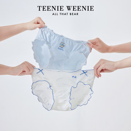 TeenieWeenie小熊女士内裤纯棉7A抗菌裆2025新款可爱少女三角短裤