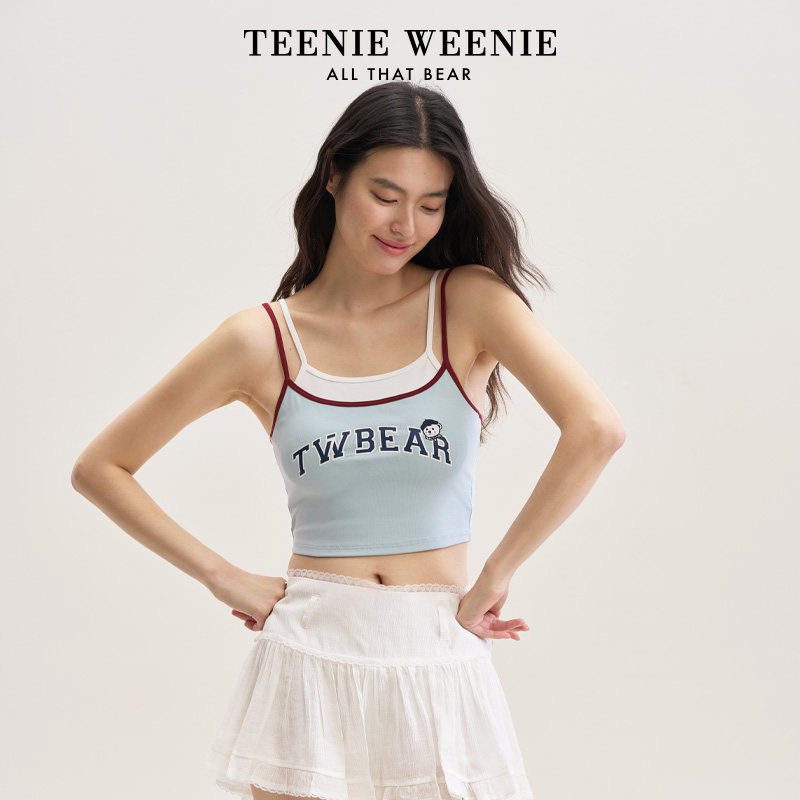 TeenieWeenie小熊女士吊带夏季女生美背2026新款假两