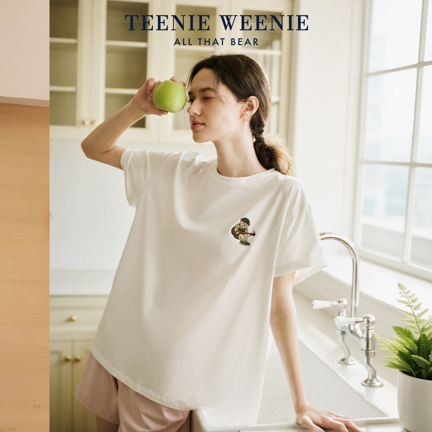 TeenieWeenie小熊情侣睡衣女莱赛尔夏季新款薄款凉感透气