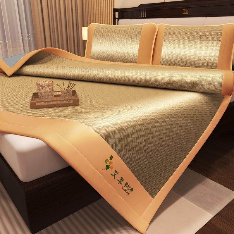 2025新款艾草冰丝凉席夏天单人宿舍可机洗藤席竹席夏季软席子草席,床上用品,冰丝席,淘宝优惠券,粉丝福利购,淘宝优惠卷