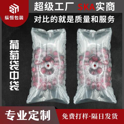 打孔透气葡萄水果樱桃双层充气袋袋中袋防摔防压缓冲打包真空袋