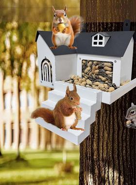 跨境新品户外庭院花园松鼠喂食器造景金属工艺喂食器