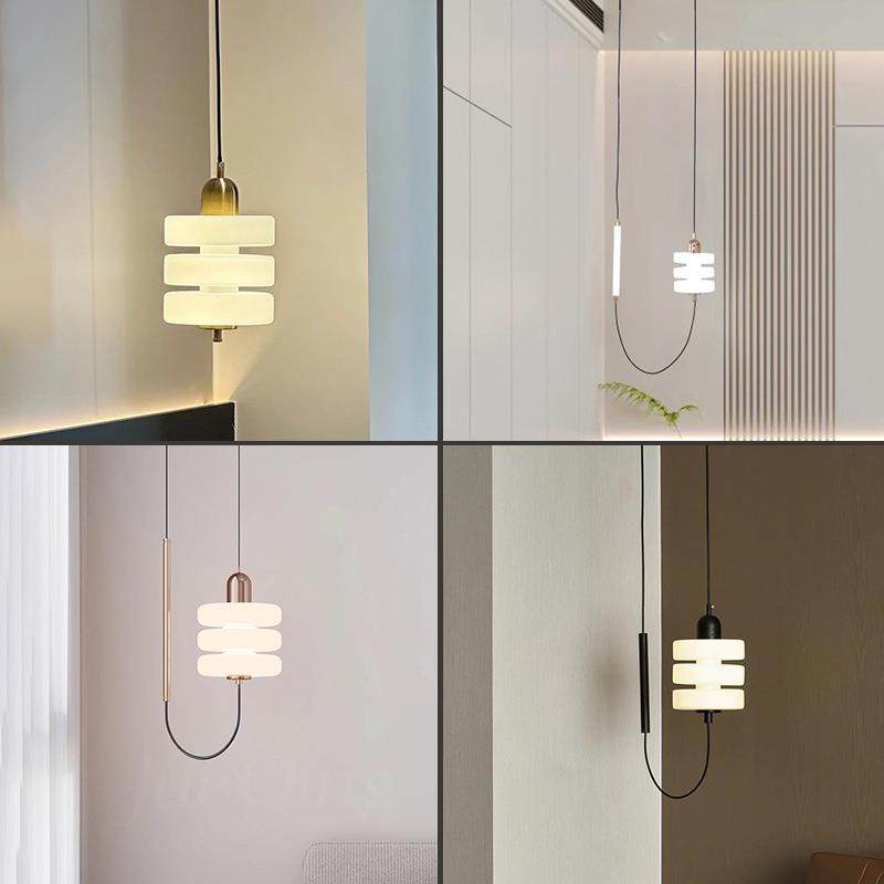 厂家直销网红卧室床头玻璃小吊灯设计师极简餐桌吧台线条灯奶白色,家装灯饰光源,智能吊灯,淘宝优惠券,粉丝福利购,淘宝优惠卷