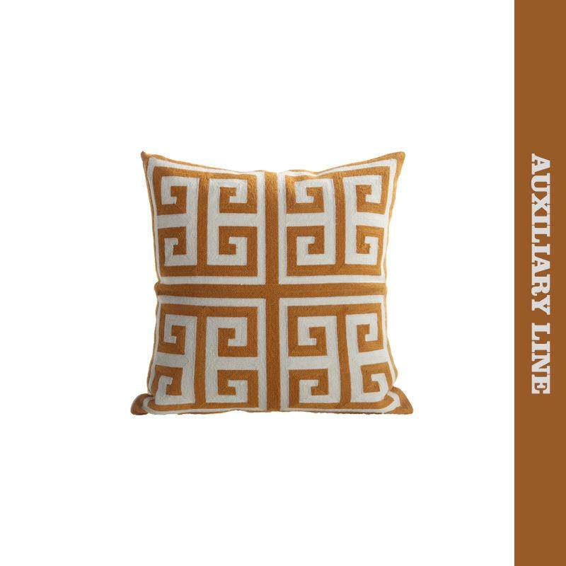 现代简约黄色条纹刺绣工艺抱枕套靠垫客厅沙发样板间售楼部软装,居家布艺,靠垫/抱枕,淘宝优惠券,粉丝福利购,淘宝优惠卷