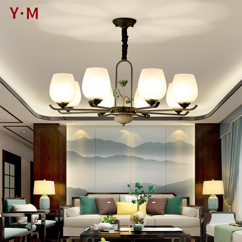 新中式吊灯客厅灯简约现代卧室餐厅灯中国风酒店工程复式吊灯3127