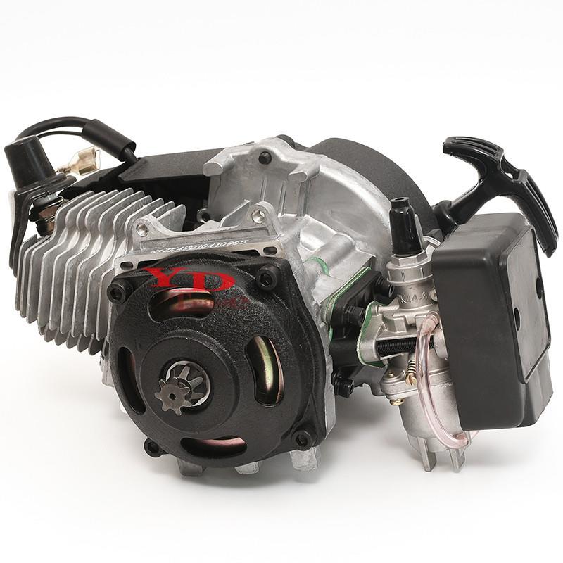 迷你摩托车配件49CC小跑车小越野摩托车手拉启动两冲程汽油发动机