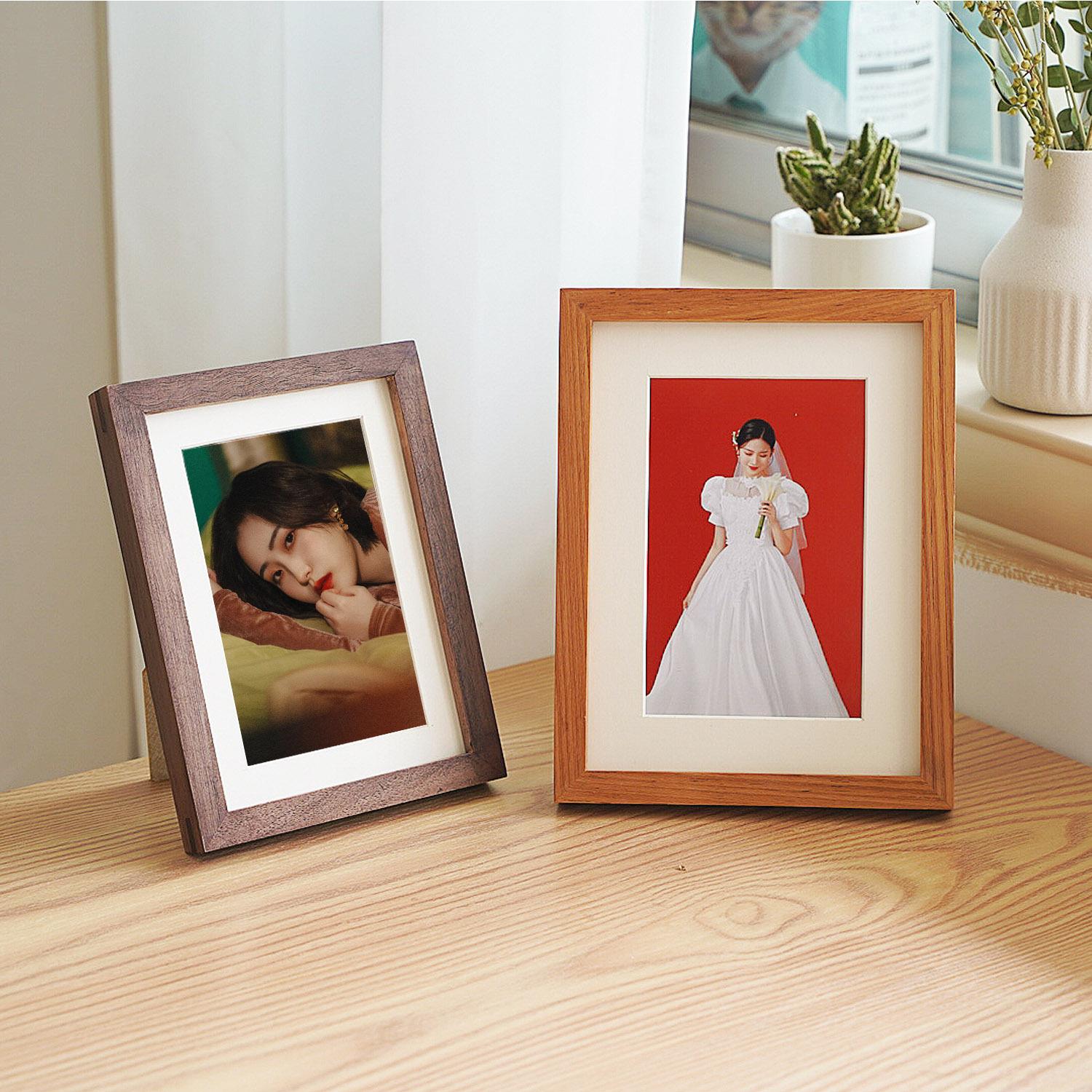 实木相框摆台6 7 8 12寸a4洗照片做成相框照片挂墙榫卯摆件10