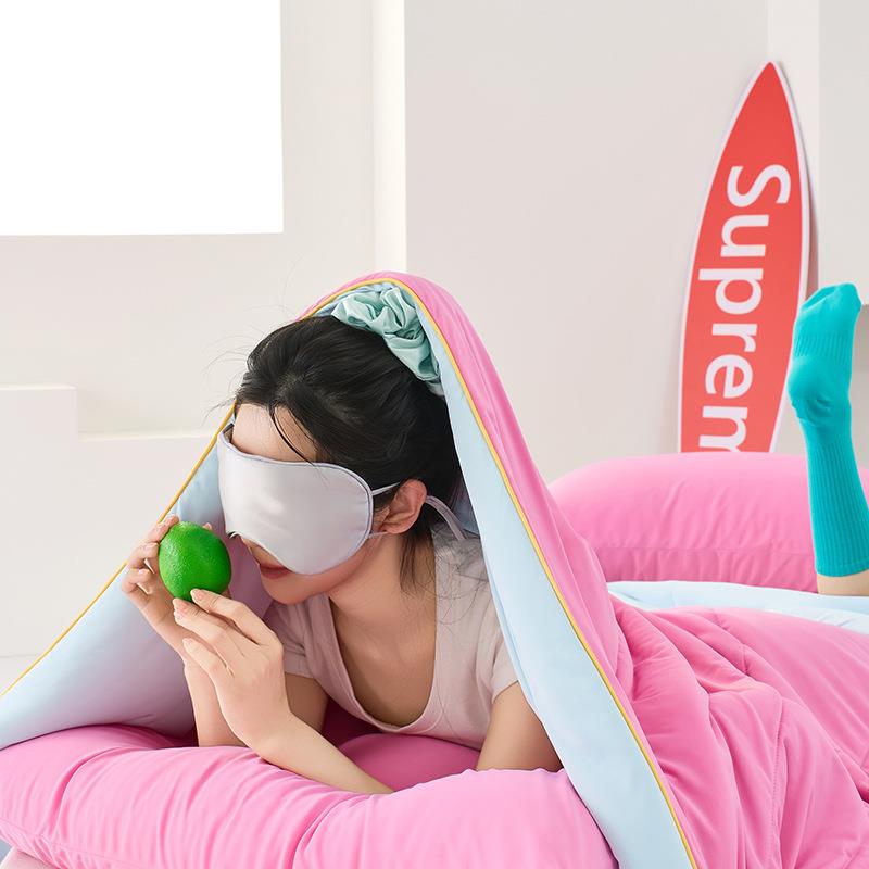 180g锦纶冰丝夏被多巴胺色风格凉感丝夏凉被礼品夏季空调被子可机