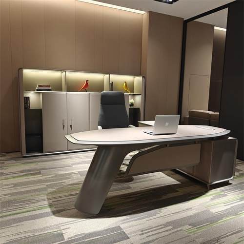 新中式老板桌简约办公桌总裁桌单人办公室家具现代大班台桌椅组合