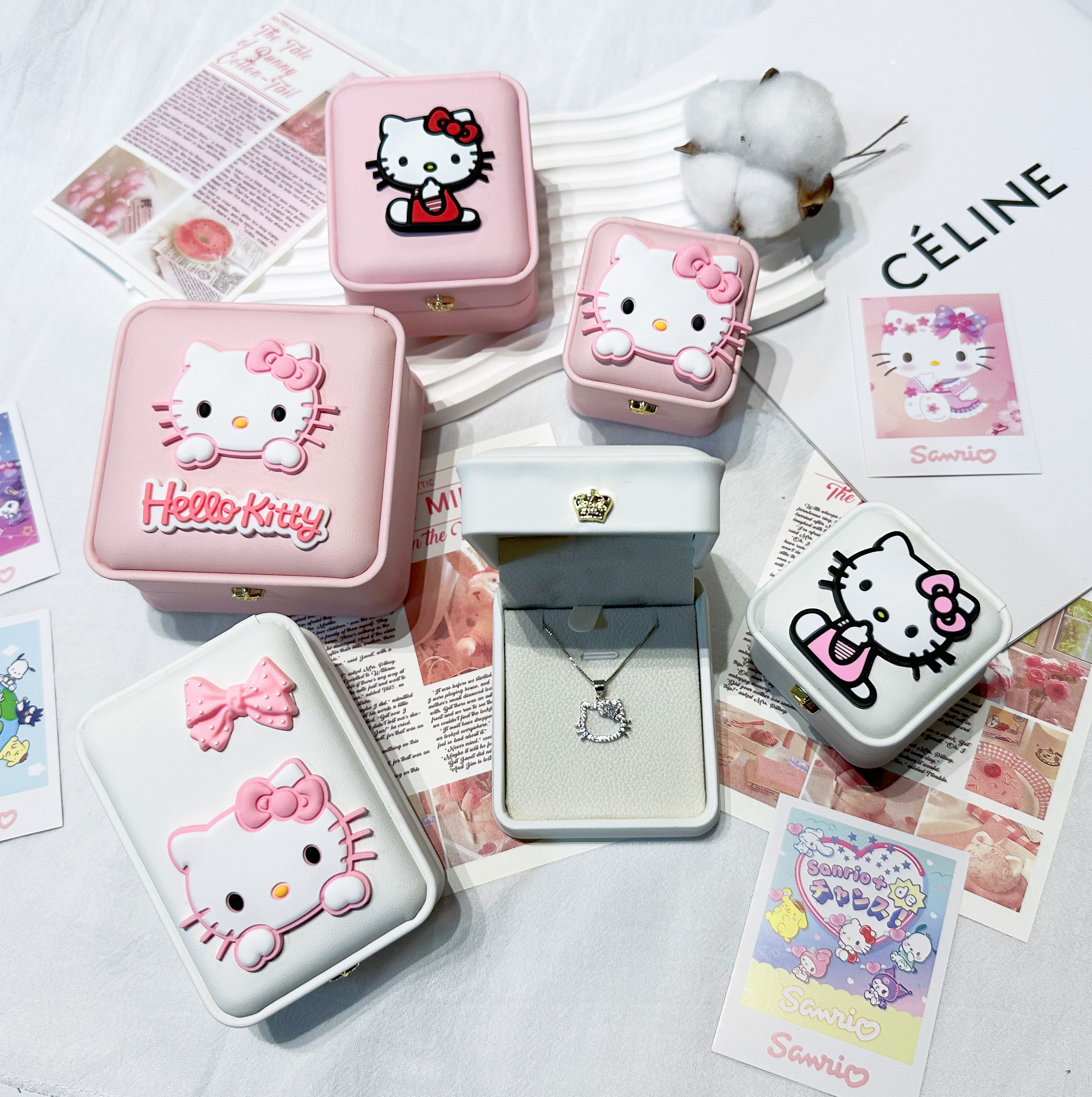 日韩凯蒂猫戒指盒求婚表白送女朋首饰盒