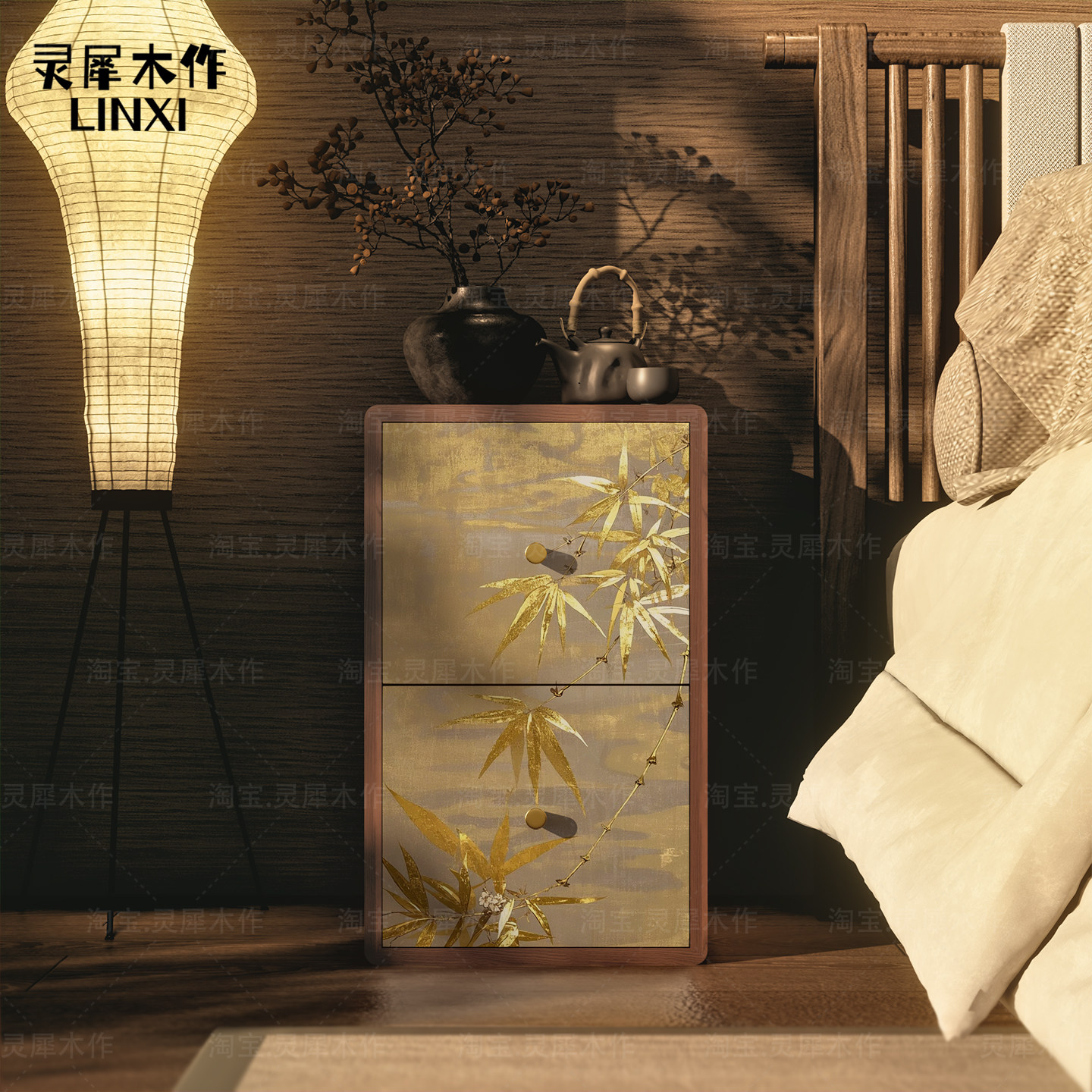 中式金竹实木超窄落地床头柜简约迷你极窄收纳柜小型床边柜夹缝柜