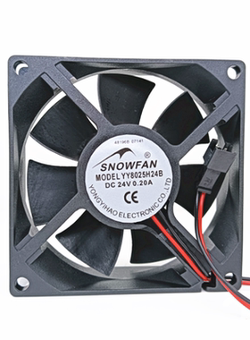 全新 SNOWFAN YY8025H24B 8025 8cm厘米24V 0.20A 变频器散热风扇