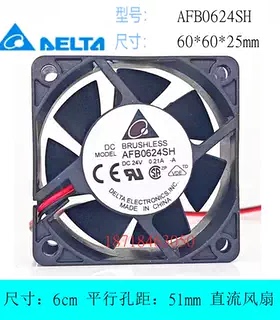 全新台达 AFB0624H/HH/VH/SH/EH 6025 6厘米CM 24V变频器散热风扇