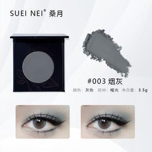 深色眼影盘烟熏妆黑色系单色灰色亚裔妆欧美眼妆珠光细闪冷调眼影