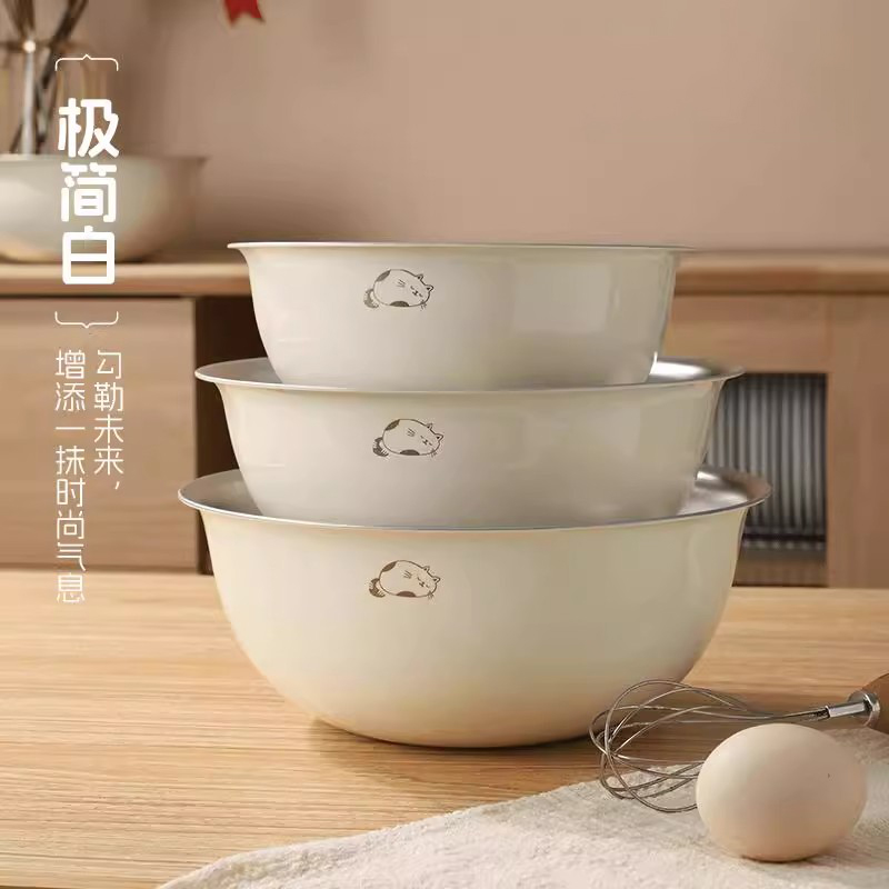 碗盘套装奶油白多功能食品级盆
