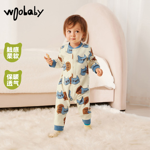 【清仓】woobaby宝宝夹棉连体爬服秋冬新生儿包屁衣