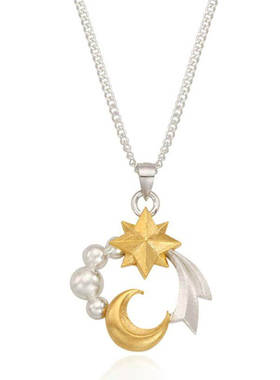 ITONOHANA流行星月吊坠简约项链