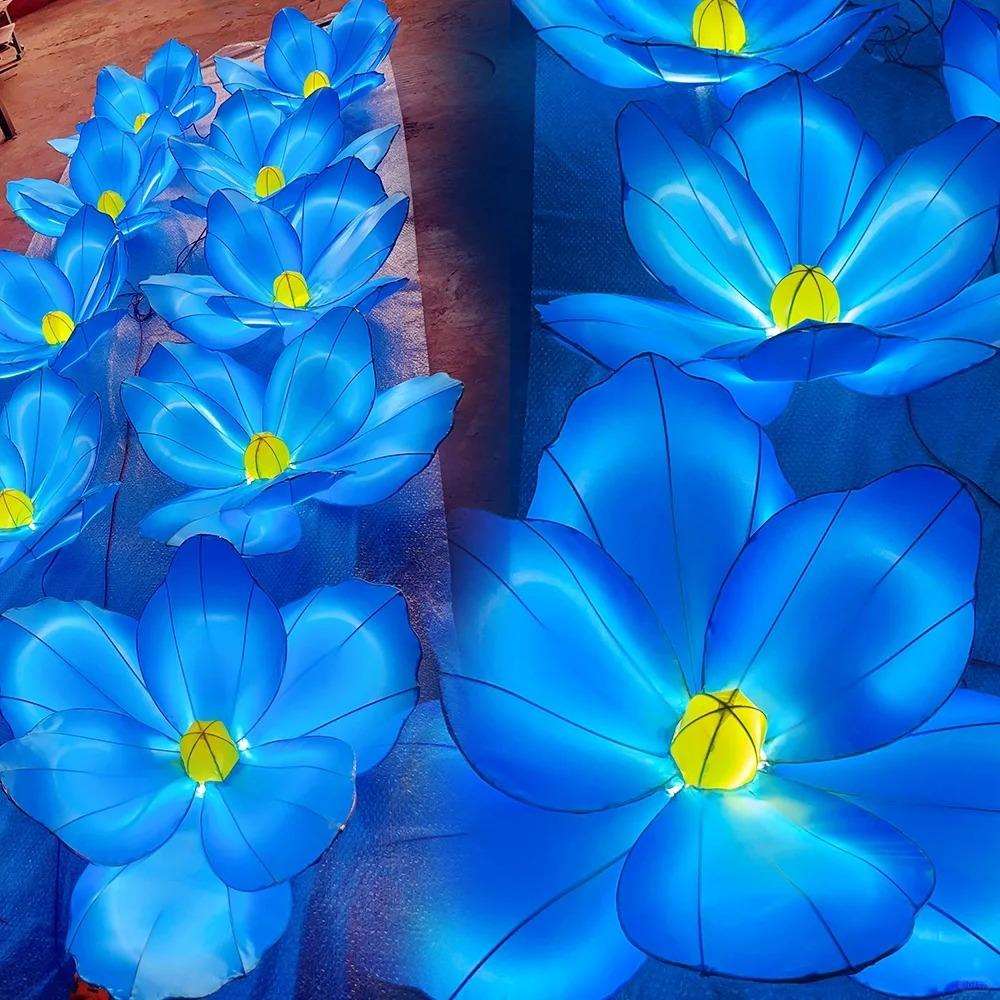 荷花灯笼彩灯荷叶莲花手工非遗古镇商场长廊中式吊挂装饰吊灯成品