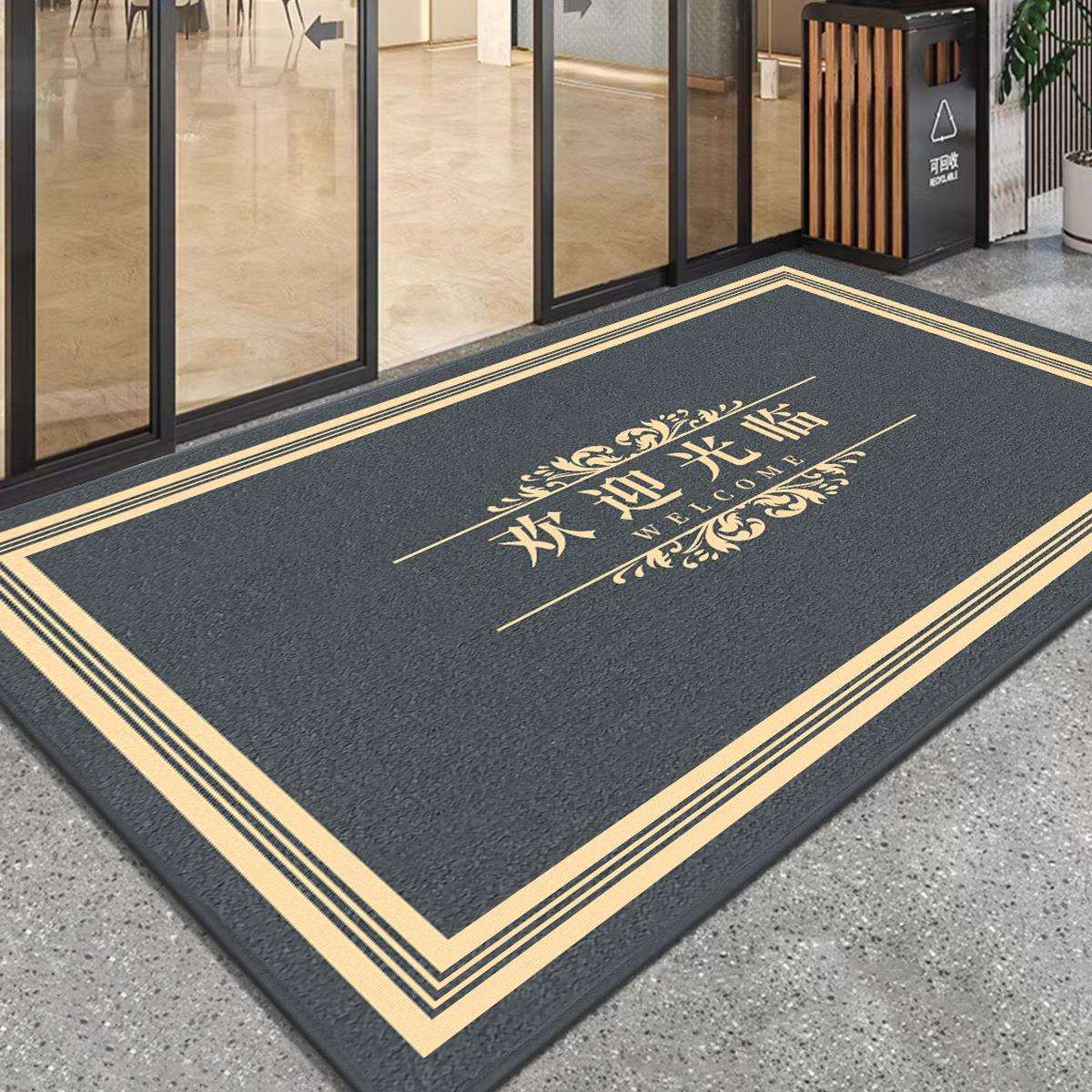 新款欢迎光临门垫商用店铺酒店迎宾地垫入户门口防滑进门地毯logo