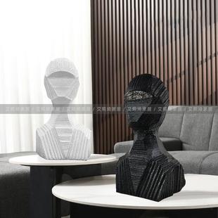 饰品桌面摆件 现代简约抽象人物雕塑艺术品客厅电视柜橱窗家居软装