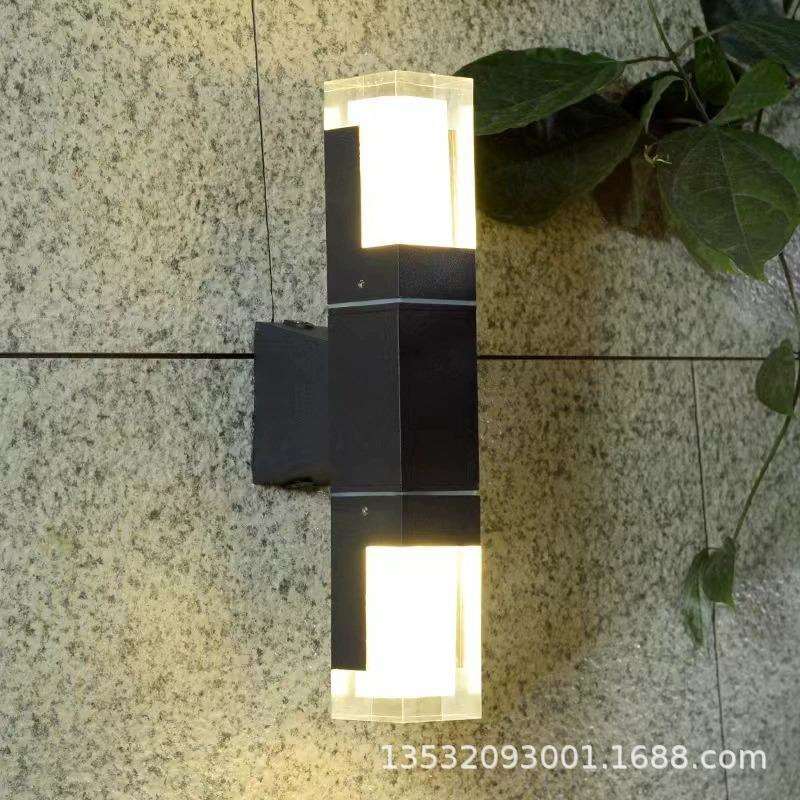 led户外壁灯双头防水外墙楼梯灯简约款庭院花园外墙上下照壁灯