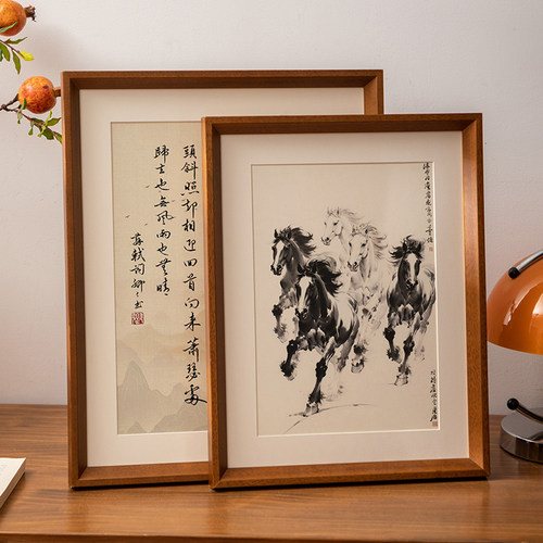 实木画框空框装裱a4相框定制挂墙4K8k儿童油画a5木质展示框架a3纸