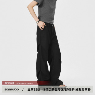 sameuoo散养文化休闲cleanfit显瘦西裤 男 女秋冬褶皱中性风长裤