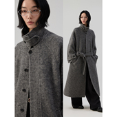 大衣 散养文化「衍川」长款 绵羊毛混纺外套冬季 李斯丹妮同款
