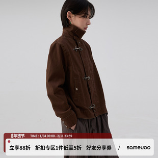 sameuoo散养文化「银弋」重磅水洗外套 复古飞机扣工装夹克上衣春