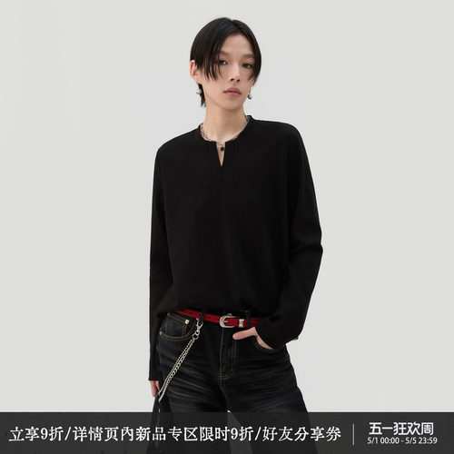 散养文化「序写」正肩长袖t恤春