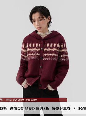 sameuoo散养文化「岛诞」费尔岛秋冬毛衣跨年连帽针织衫 羊毛混纺