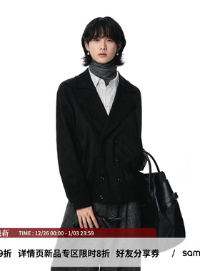 sameuoo散养文化「摩登米兰」麂皮绒翻驳领外套 摩登中性 双排扣